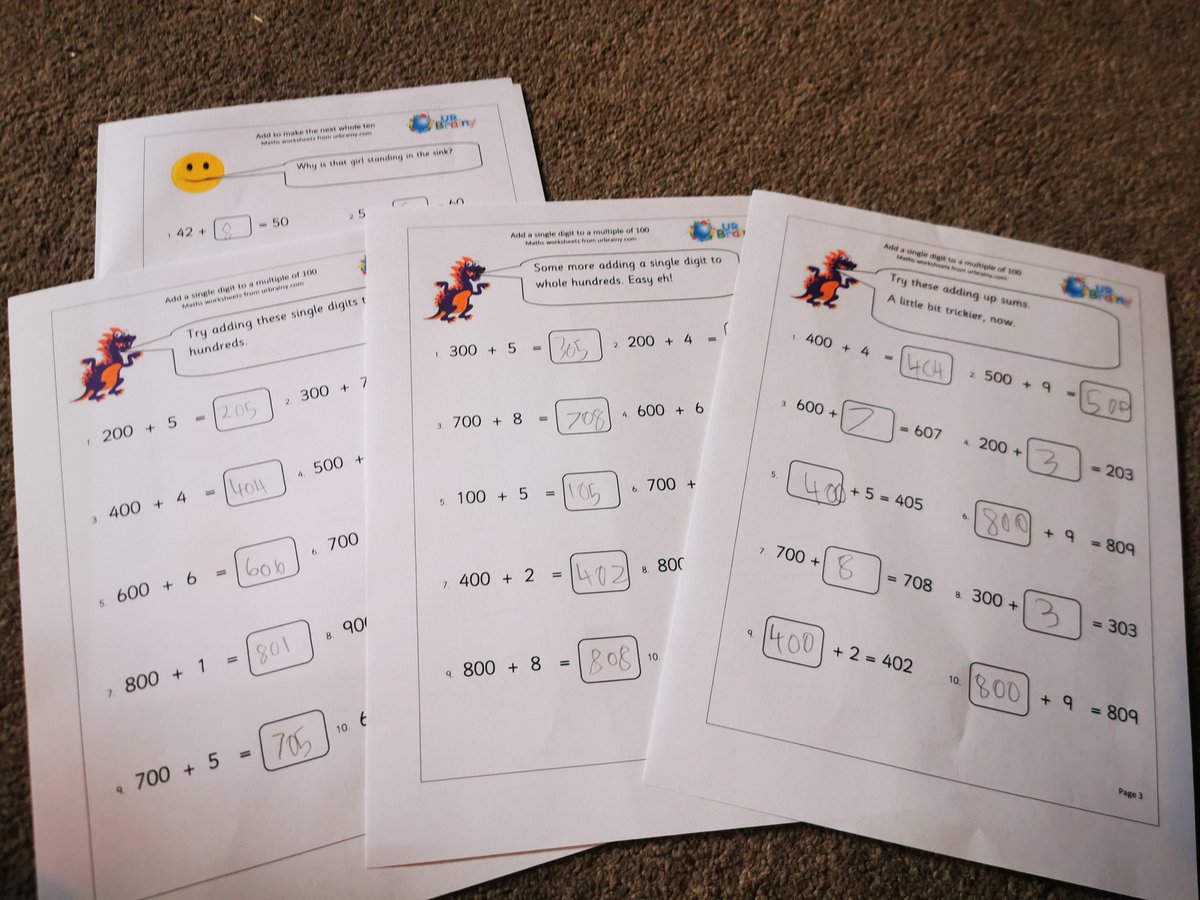 jenacrew's tweet photo. Archie has completed the maths set and asked for harder work so I found some year 2 maths and he flew through it. @MrDMarsh1 @MissDaviesDBPS https://t.co/a8zCIYULQC