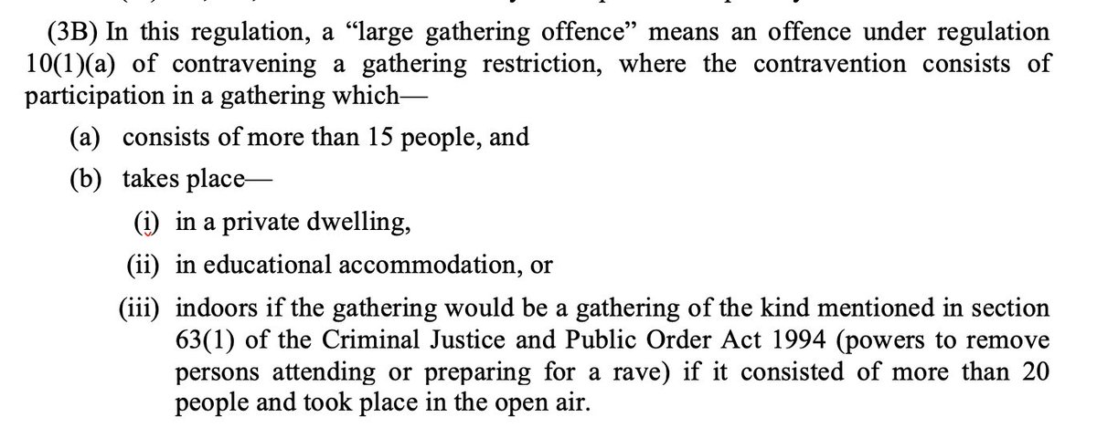 “Large gathering offence” As trailed by Home Secretary last week there is now a fixed penalty notice of £800 (or £400 if you pay within 14 days) for participating in an gathering of over 15 people in a private residence