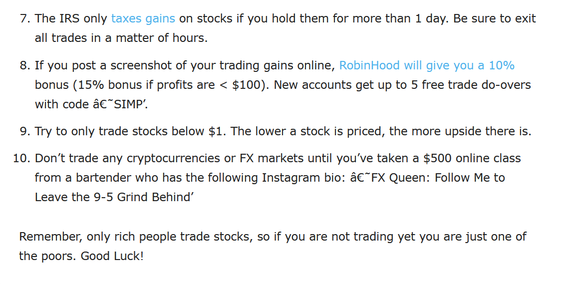 EndgamePanacea's tweet photo. Lessons for New Traders (Trading for Dummies). #GameStopStocks https://t.co/RcAEiMrk5C