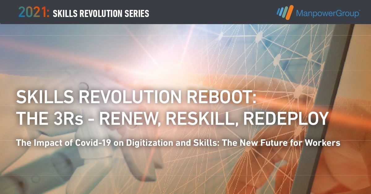 Quale impatto ha il COVID-19 sulla digitalizzazione e sulle soluzioni innovative da adottare per supportare la forza lavoro verso un nuovo #SkillsReboot?
Tutti i dettagli nella nuova ricerca di <a href="/ManpowerGroup/">ManpowerGroup</a> appena lanciata: hubs.la/H0FwryD0
#SkillsRevolution #DavosAgenda
