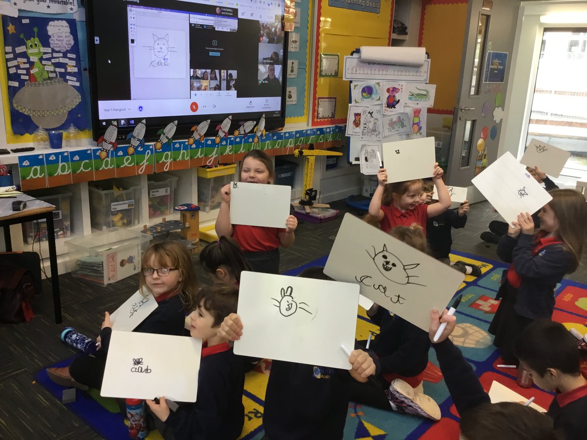In our hangout this morning Mr Ellis challenged the children to guess which animal he was drawing, we think the children are much better artists than the grown-ups! What do you think? @BHA_TQ