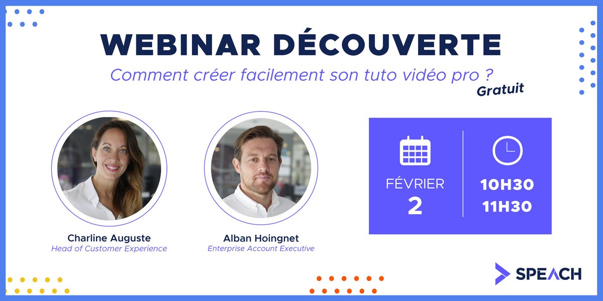 [#Webinar] Rejoignez-nous pour vos premiers pas sur <a href="/Speachme/">Speach</a>  ? On vous attend mardi !
Pour vous inscrire 👉 eventbrite.fr/e/billets-webi…