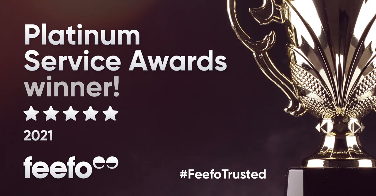 We won the @feefo_official Trusted Service award 2021! 
We’d like to thank everyone who left us a review. #FeefoTrusted bit.ly/30szJ2j bit.ly/30szJ2j