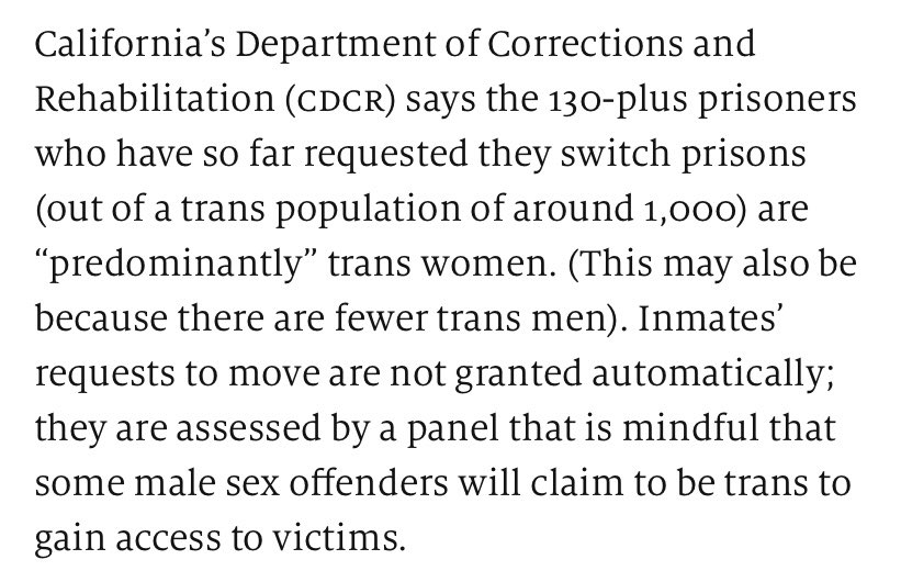 Also interesting  @NoXYinXXprisons they have some numbers on inmate requests to switch housing since the new policy implemented earlier this month.