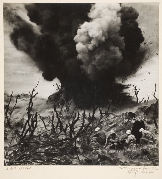 SWW in 20 Photos D17 USMC Demolition team blasting a Japanese bunker, by W Eugene Smith, February 1945  @WeHaveWaysPod  @James1940  @almurray
