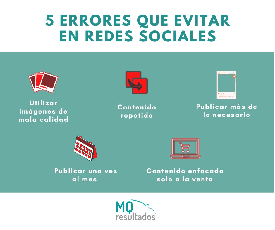 ¿Comenzando en el mundo de las #RedesSociales? Te contamos los 5 errores que debes evitar cometer. 🧐