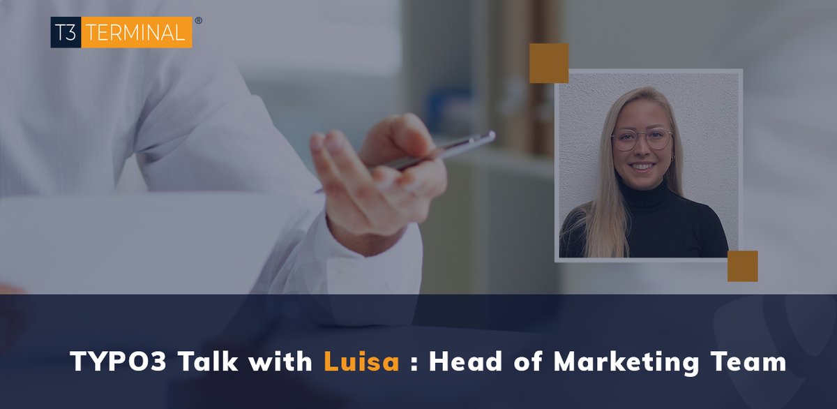 t3planet's tweet photo. Welcome to TYPO3 Interview Series- 13!
💃We are glad to share our TYPO3 Talk with Luisa Faßbender @luisasofiexoxo, Head of the TYPO3 Marketing Team!
Actively engaged with TYPO3, Luisa shares her insights on TYPO3- https://t.co/WdGgiNNI55
#TYPO3 #T3Woman https://t.co/L6ZKBSWMWt