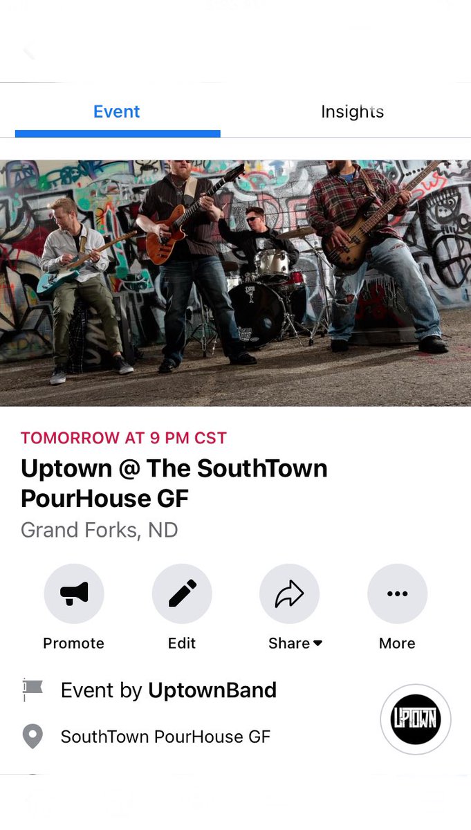 UptownBandFargo's tweet photo. Tomorrow night in Grand Forks ! See you there. https://t.co/NLhEr8ZSRc #uptownbandfargo #NDPreps #grandforks #bitzerbandsrock #livemusic #eastgrandforks https://t.co/CeAhkyKUHG
