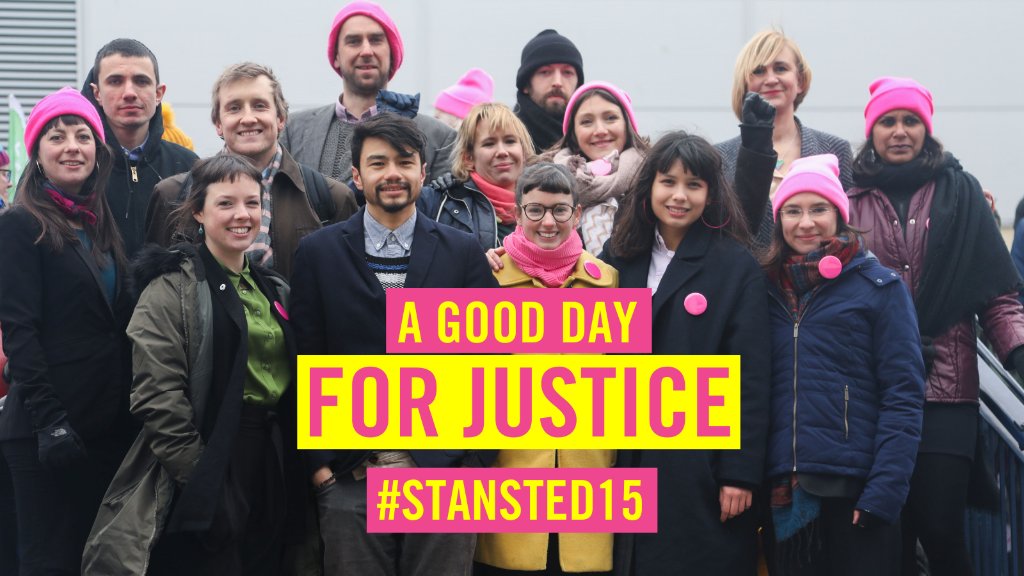 he #Stansted15 will take their place in the history books as human rights defenders who bravely brought injustices perpetrated by the state into the light.