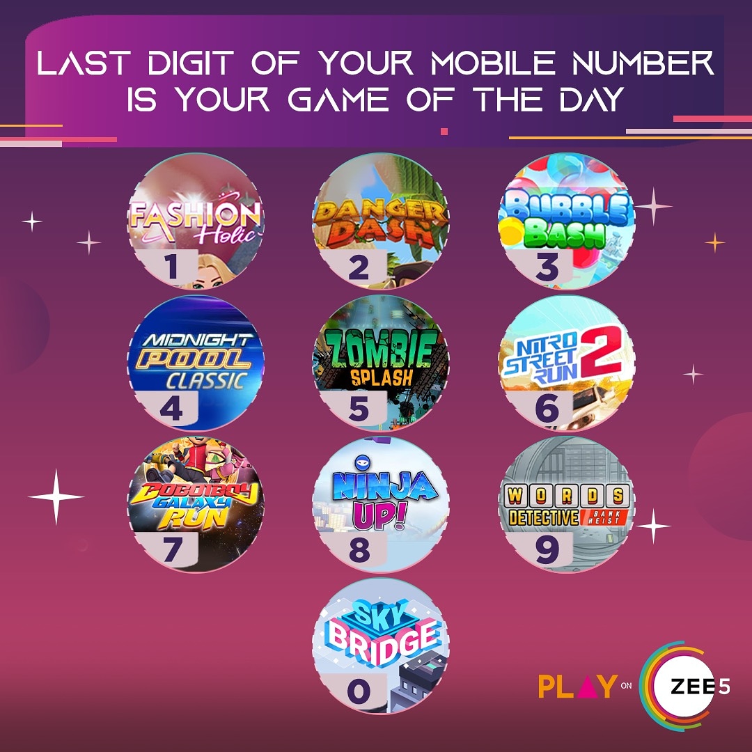 PlayOnZEE5's tweet photo. Thinking about what to #PlayOnZee5? Well, we just made it easier for you!😄

#Gamers #Games #Gaming #GameofTheDay #ExcitingGames #GamerLife #Gamestagram https://t.co/DvQevy92Us