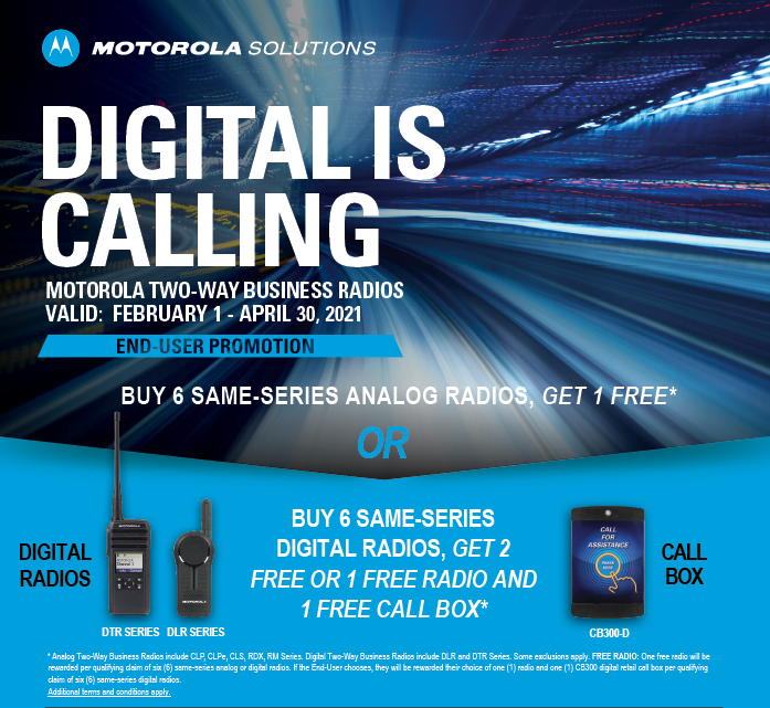 PMIRadios's tweet photo. As you can see, PMI is ready to launch @MotoSolutions  2021 Q1 National End-User Rebate! Beginning February 1st, End-Users can earn a variety of FREE product for their business radio purchases. To learn more and to redeem your rewards, please visit https://t.co/PALUKJoK66. https://t.co/ifPUcHu0OI