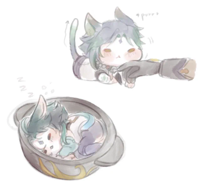 【けもみみ注意】猫魈
#鍾魈 #原神 #genshinimpact #Xiao #Zhongxiao 