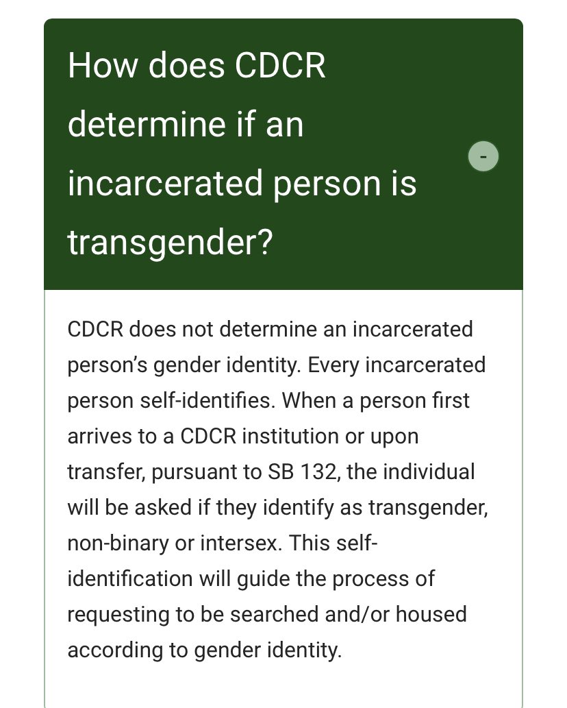 And of course, while they say they have a committee to decide housing, they make it clear that they rely purely on self-ID. They admit that men who take no hormones and have intact penises are eligible to be moved to women’s housing.