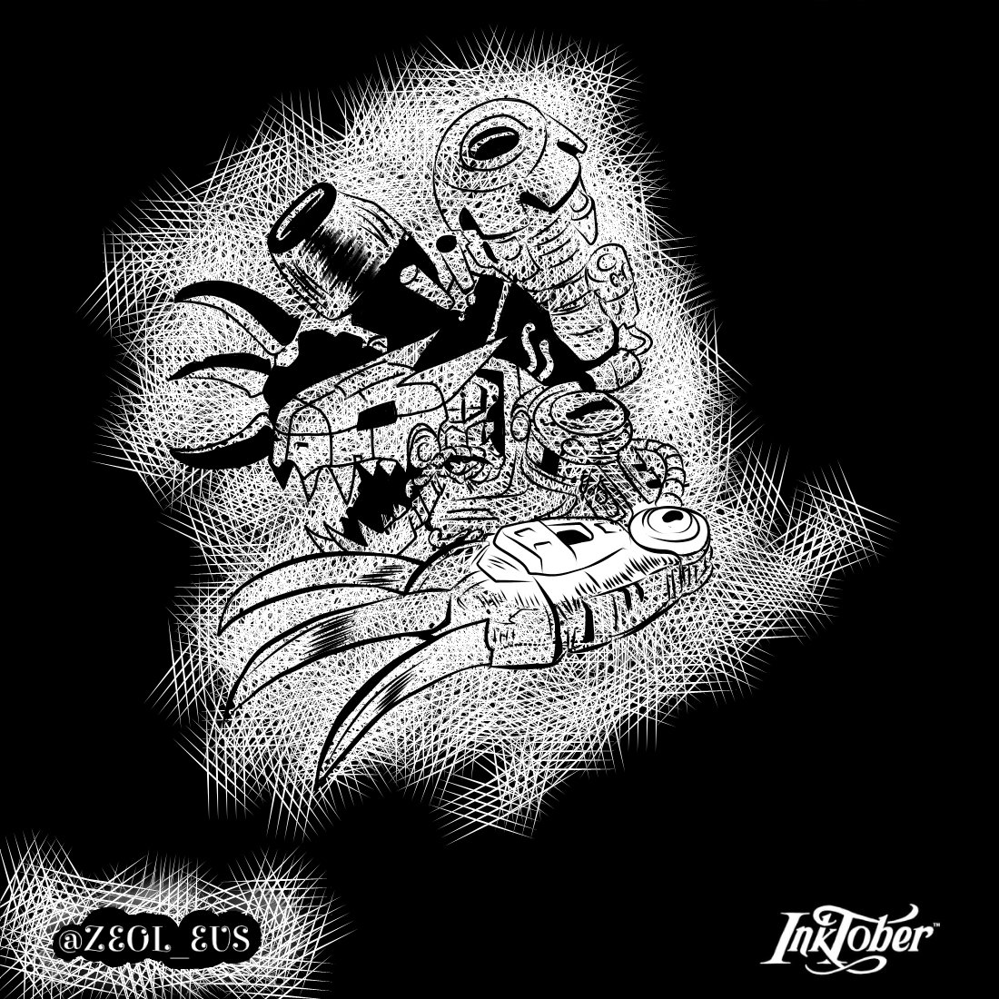 Eus_Zeol's tweet image. Ando cabreado 😠👿😡 #DigimonAdventure #darkmasters #digimon2020 #Inktober #machinedramon