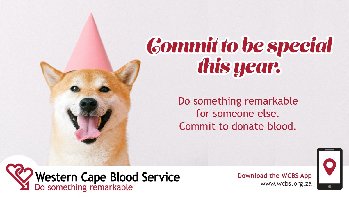 The_WCBS's tweet photo. Did you know that less than 1.5% of the Western Cape population donates blood? Commit to be special this year and donate blood.

Download the #WCBSapp to find a blood donation venue close to you. https://t.co/6WcNT7VVQ1 https://t.co/b5oq3hSQfJ