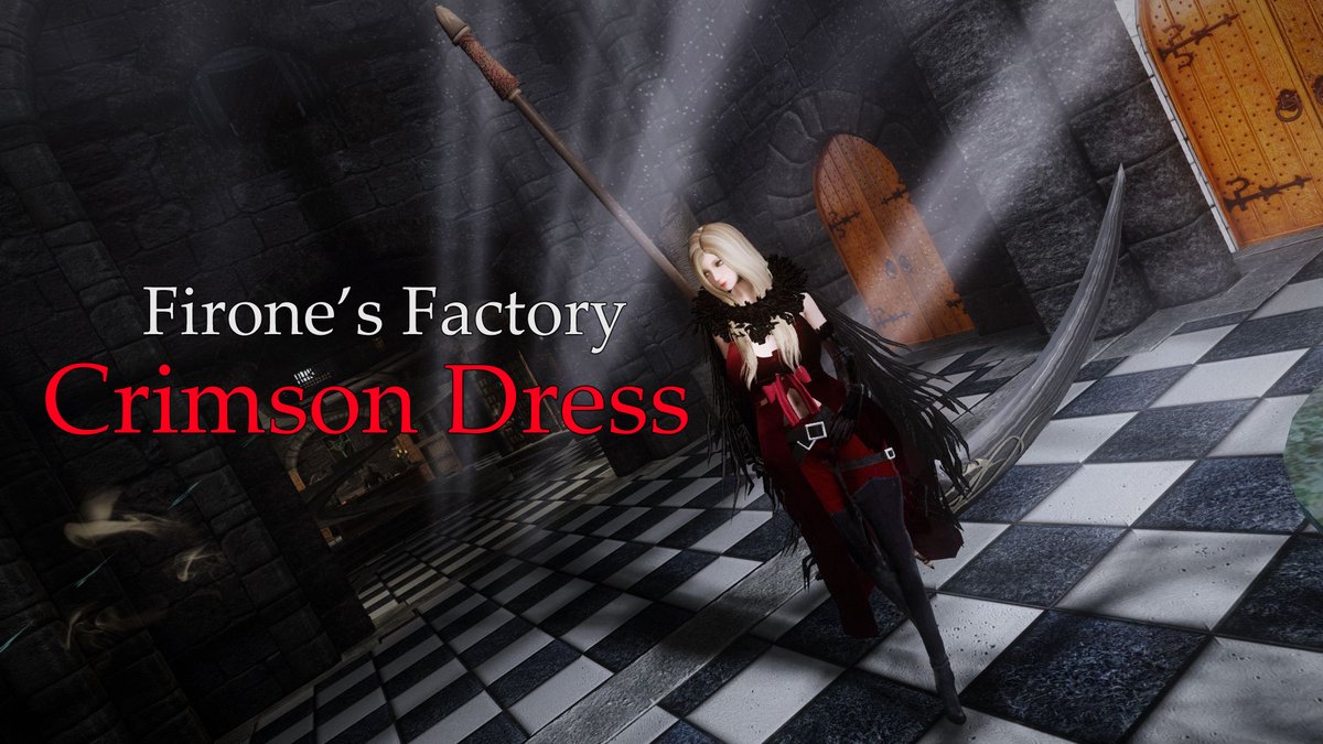 ふぃろん Firon 槍鯖のsumi On Twitter Firone S Factory Crimson Dress 新しい服mod公開いたしました ᵕ コードヴェインから着想を得たドレスです 今ならなんと武器も付いて来ます 良かったらファボ Rtよろしくお願いいたします Https