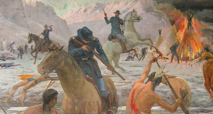 Survival's tweet photo. #OnThisDay in 1863 – the #BearRiverMassacre, possibly the largest massacre in US history.

Up to 400 Shoshone men, women and children were killed in present-day Idaho.

Never forget the #CrimesofColonialism https://t.co/EYP6NG5HkG