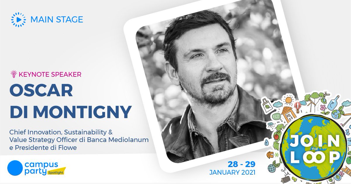 Oggi alle 17:00 il mio #KeynoteSpeach per #CampusPartySpotlight, il primo evento globale, online e gratuito, di <a href="/campuspartyIT/">Campus Party Italia</a> su #EconomiaCircolare.  #JoinTheLoop #flowe <a href="/BancaMediolanum/">Banca Mediolanum</a> ow.ly/DJ9x50DhCLw