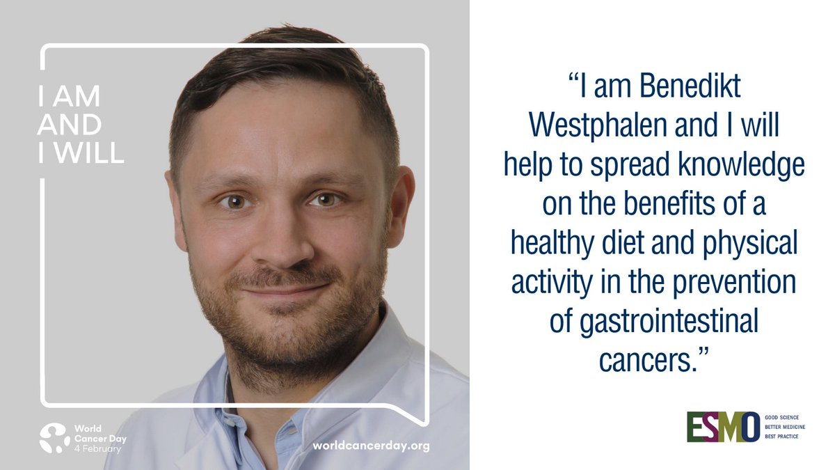 #Obesity is strongly related to development of most #gastrointestinalcancers, as well as other 9 #cancer types. However physical activity is associated with a reduced risk of 13 cancer types. @BenWestphalen joins #ESMOSupportsWCD 👉ow.ly/h9Ax50Dhrfj #worldcancerday @uicc