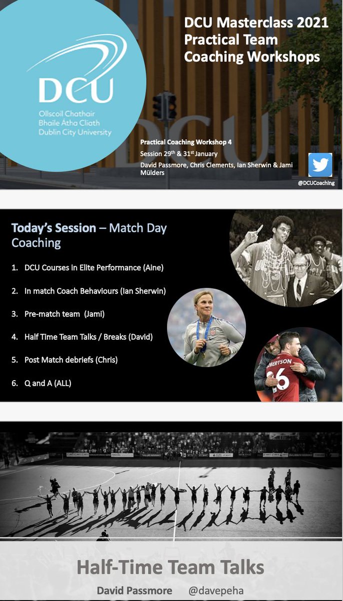 davepeha's tweet photo. An amazing line up for our final Masterclass sessions...Match Day Coaching with input from @ian_sherwin @Clements_CC and Olympic winning coach Jami Meulders.  It's been an amazing 4 weeks with brilliant sharing and interaction supported by some cutting edge research based input. https://t.co/KqEpi35rdi