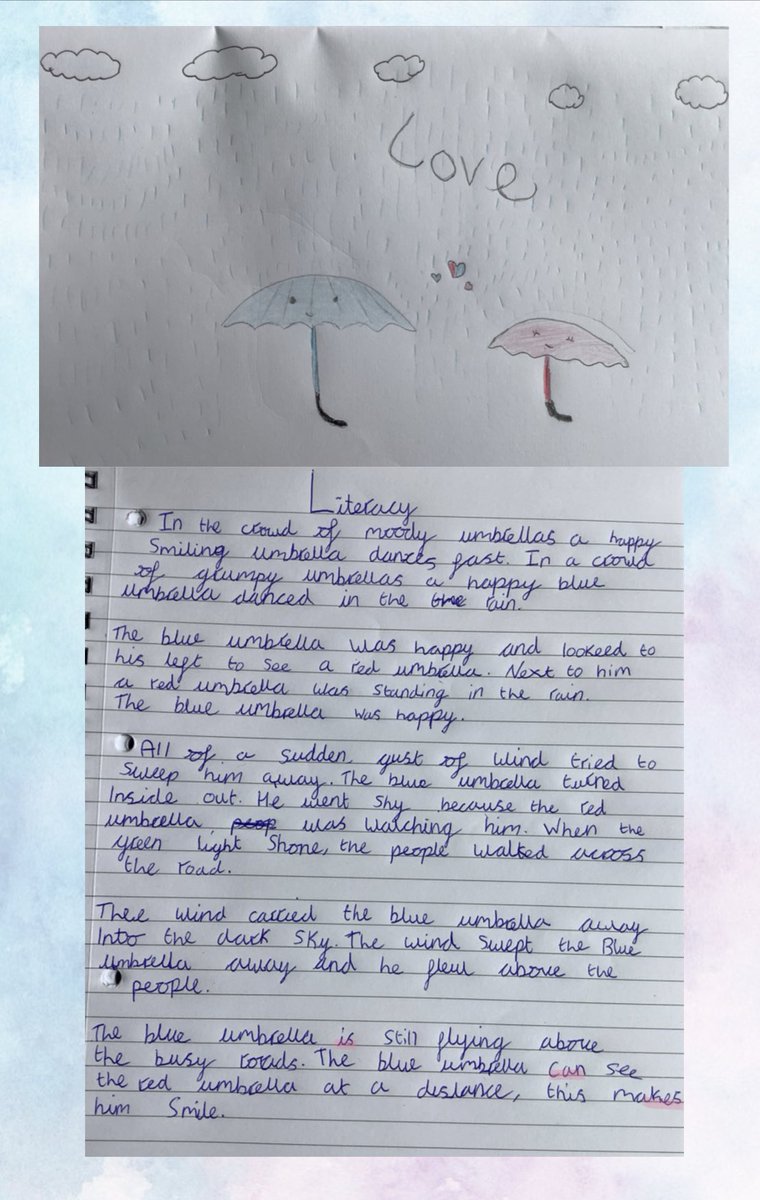 Blown away by Millie’s writing this week, along with her illustration of Blue Umbrella. What do you think <a href="/KatieRainford1/">Katie Rainford</a> @kimbeatty5? <a href="/Layton_Y4/">Year 4 Layton Primary School</a>