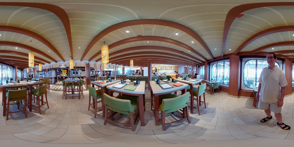PanoXGlobal's tweet photo. Restaurants onboard a cruise ship
#GrandTurk Island-#Carnival Horizon Cruise Ship
Shot by We Get Around Photogarpher Dan Smigrod with #PilotOne
#Labpano #cruiselife #restaurant #Island #360photo #panormic #Panorama #360camera #lifein360 #360life #food #restaurants #cruiseeasy https://t.co/36Wl9OAP5g