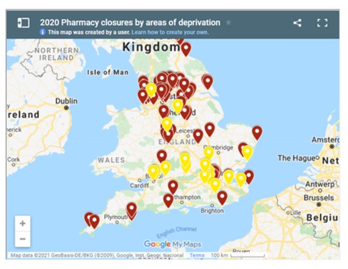 PJOnline_News's tweet photo. Exclusive: More than four times as many pharmacies closed in the most deprived parts of England in 2020 than in the most affluent areas of the country

https://t.co/cZSHbsjxO4 https://t.co/ezJskLmfNJ