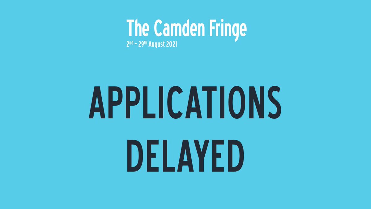 CamdenFringe's tweet photo. We have decided to start taking applications on the 1st of March for the 2021 Fringe. https://t.co/qm9A6ZdoQd