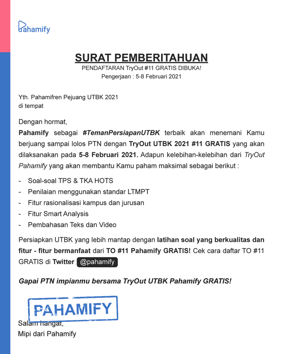 Pahamify | TO + Live Class UTBK & Ujian Mandiri tweet media