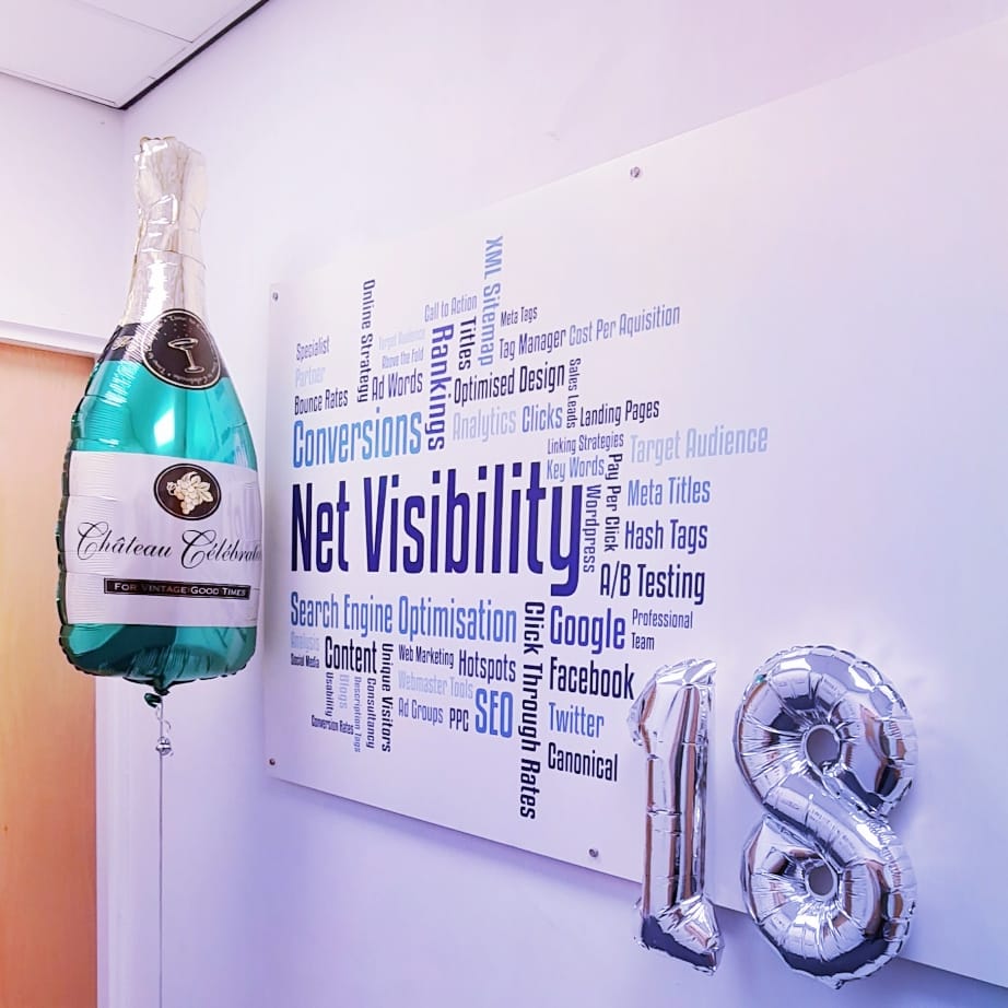 ⭐IT'S OUR #BIRTHDAY!!!⭐
Today, #NetVisibility have been around for 1️⃣8️⃣ years! 🎉
Stay tuned on how we will be #celebrating throughout the year...

#NetVis18  #businessbirthday #smallbusinessbirthday #paidadvertising #advertisingagency #celebration #workaversary #workbirthday