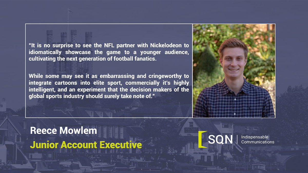 SQNagency's tweet photo. In case you missed it! We interviewed our Junior Account Executive, @ReeceMowlem97, who shared his thoughts on innovative #partnerships led by the #NFL.

You can read the full article here 👉 https://t.co/6UfPZdQTbf https://t.co/SJ3k91FCHz