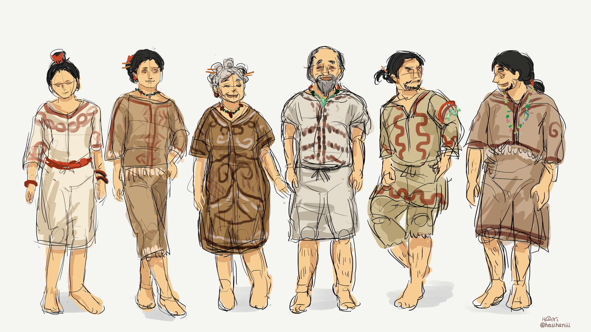 土師はに Endo5151 ありがとうございます 縄文時代の服さっぱりわからず試行錯誤しておりました 他の時代 もわからないけど 博物館に飾ってあるイラストみたいと言ってくれてすごくうれしいです Twitter