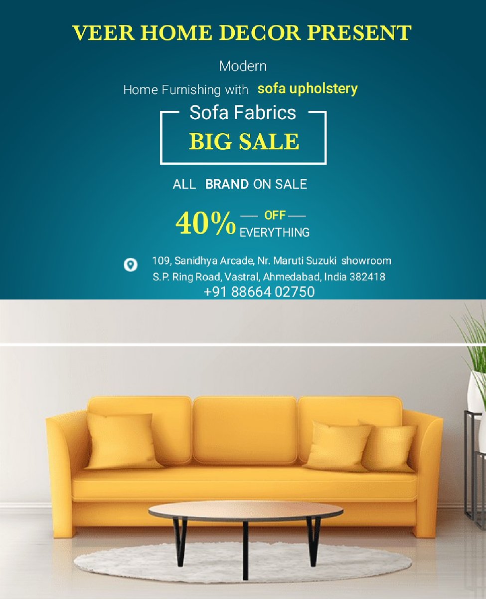 VeerHomeDecor's tweet photo. Sofa Fabrics Sale @VeerHomeDecor 

#sofa #sofafabrics #upholstery #upholsteryfabric #fabrics #homedecor #furnishing #bigsale #Sales https://t.co/DJFxRYMMXE