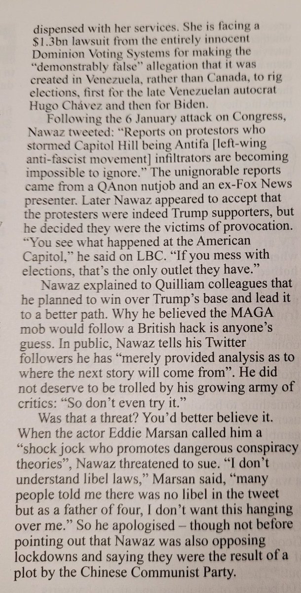 7. Popular satirical news magazine Private Eye featured Maajid Nawaz's flirtation with conspiracy & legal threats against his critics. It'll be interesting to see whether he will pursue legal proceedings against Private Eye now