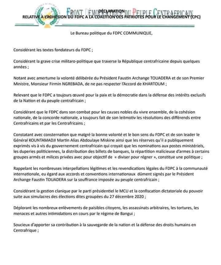 Makafaitsonshow's tweet photo. 🚨🚨🚨#Abdoulaye_Miskine du #FDPC rejoint officiellement la Coalition des Patriotes pour le Changement #CPC afin de "mener ensemble le dernier combat ultime".
@Yerimabanga @RFIAfrique @Kpafira @steve_ndekele @hansdemarie @CrisisGroup @JohnLechner1 https://t.co/6VKCxX3wnK