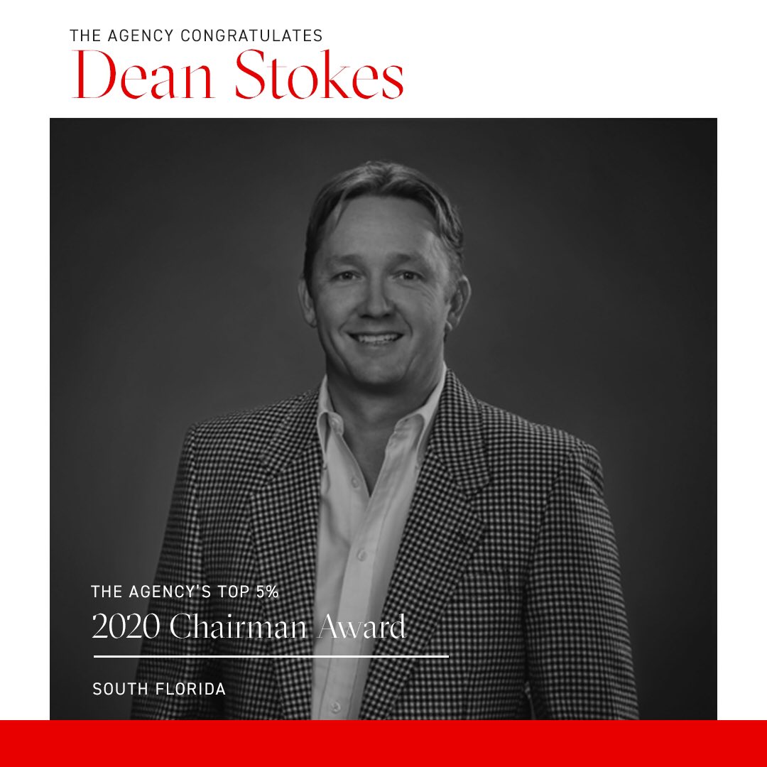 🔴 Thank You For The Recognition <a href="/TheAgencyRE/">The Agency RE</a> Looking forward to continued success in 2021! 🔴

#deanrstokesrealtor #erinrudderphotography #theagencyre #theagencysouthflorida #luxuryrealestateagent #chairmanaward #top5percent  #luxuryrealestate #instagood #instagram #instadaily