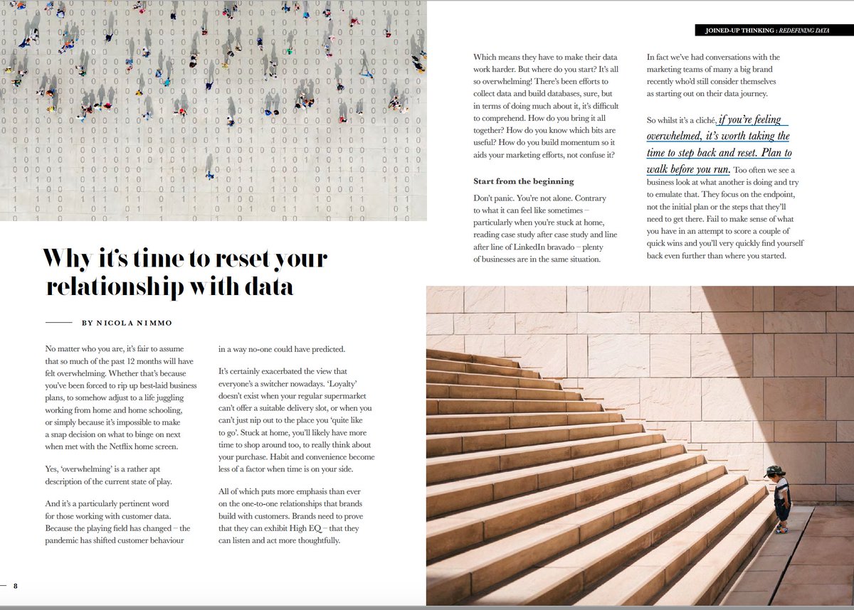 stackagency's tweet image. Fancy a bit of Friday reading? Take a peek at the latest issue of our @MSQpartners magazine. Featuring a piece by our MD, @nicnimmo on why it&apos;s time to reset your relationship with data. Read the whole thing here: joinedupthinking.xyz/joined-up-thin…