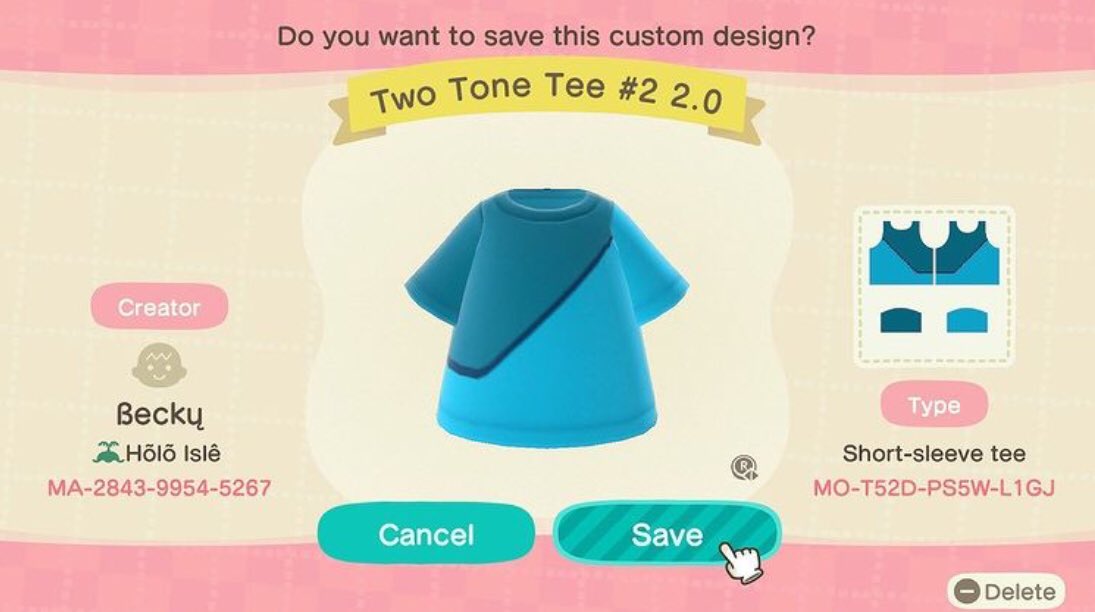 AcnhHolo's tweet photo. ~ Two Tone Tee #2 2.0 ~

Added a darker line to separate colours, as well as to make the design stand out more.

#AnimalCrossingNewHorizons 
#acnh 
#ACNHDesign 
#acnhcreatorcode
#acnhdesigncode https://t.co/jW66qk52fb