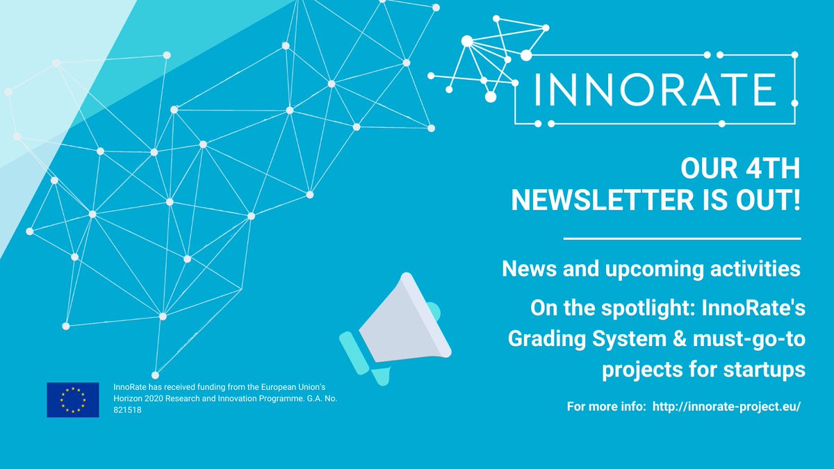 innorateproject's tweet photo. 🗞️🗞️Our 4th newsletter is out! Watch our latest news, upcoming activities, must-to-to-projects for #startups and #smes & a tribute to #InnoRate's Grading System and how it can help you assess your #funding potential. More info👉https://t.co/7a9dD7fRhW https://t.co/JDrCmCOf0C
