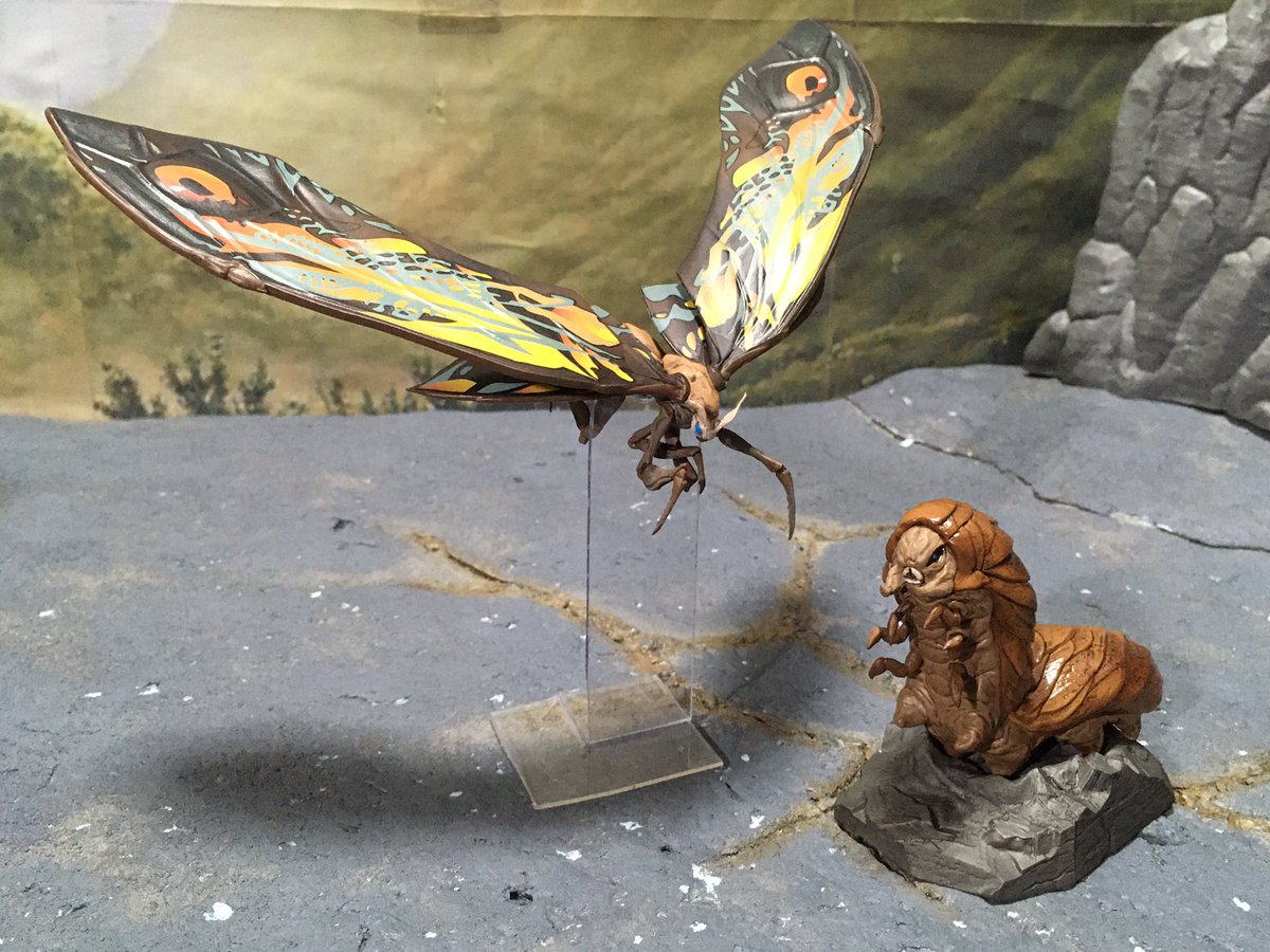 ゴジラ モスラ成虫 幼虫（マルサンの電撃怪獣大作戦）ソフビフィギュア