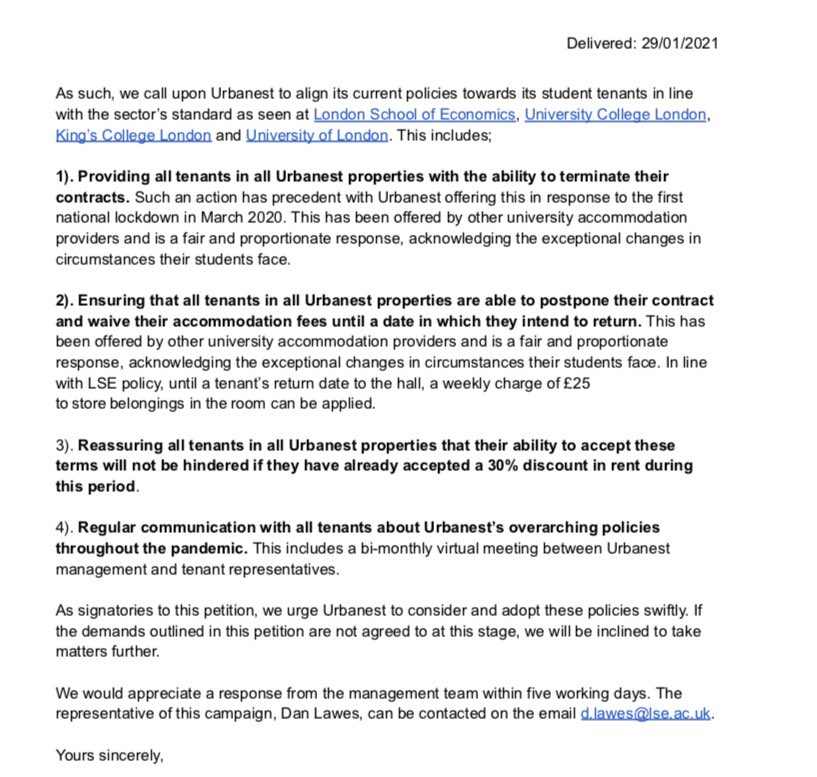 🚨 PLEASE SHARE 🚨

I have just sent this petition to the one of the largest student accommodation providers in London <a href="/urbanestUK/">urbanest UK</a> demanding that it treats its tenants fairly.

They have failed to provide appropriate concessions despite most students being unable to return to Uni