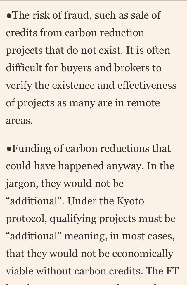 In 2 screenshots here are some of the common pitfalls with spending money for “carbon neutrality”, as it was called then...