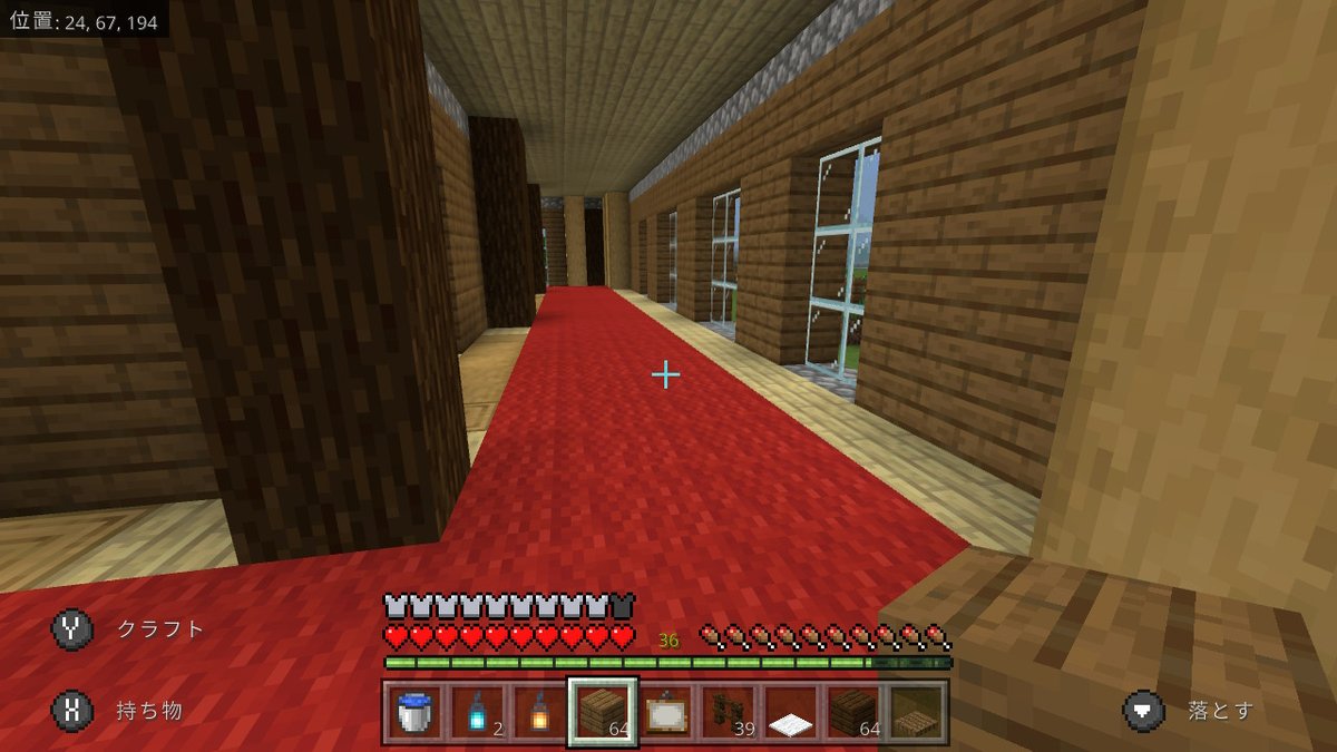 もちきなこ 内装は光源の置き方に悩む とりあえずカーペットで隠してます Minecraft マイクラ マインクラフト