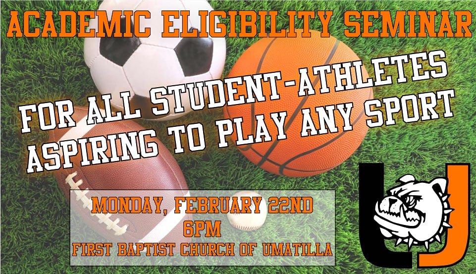 Want to know what's required to be eligible to play a sport in college? This academic seminar is open to all 6-12 grade athletes of ALL sports and their parents. It's in the main sanctuary of FBCU so there's plenty of room for social distancing. Save the date! 2/22
#bethebestU