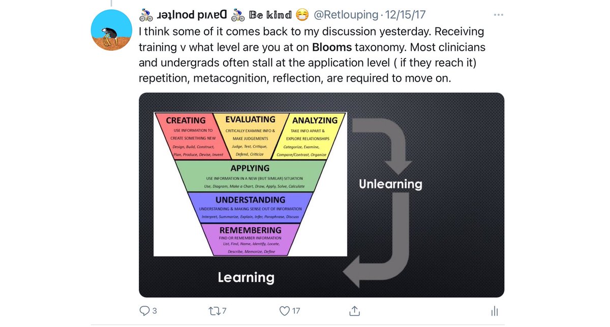 I have frequently discussed using Bloom’s taxonomy as a guide ( yes it has some issues, but it is a good guide for educators)