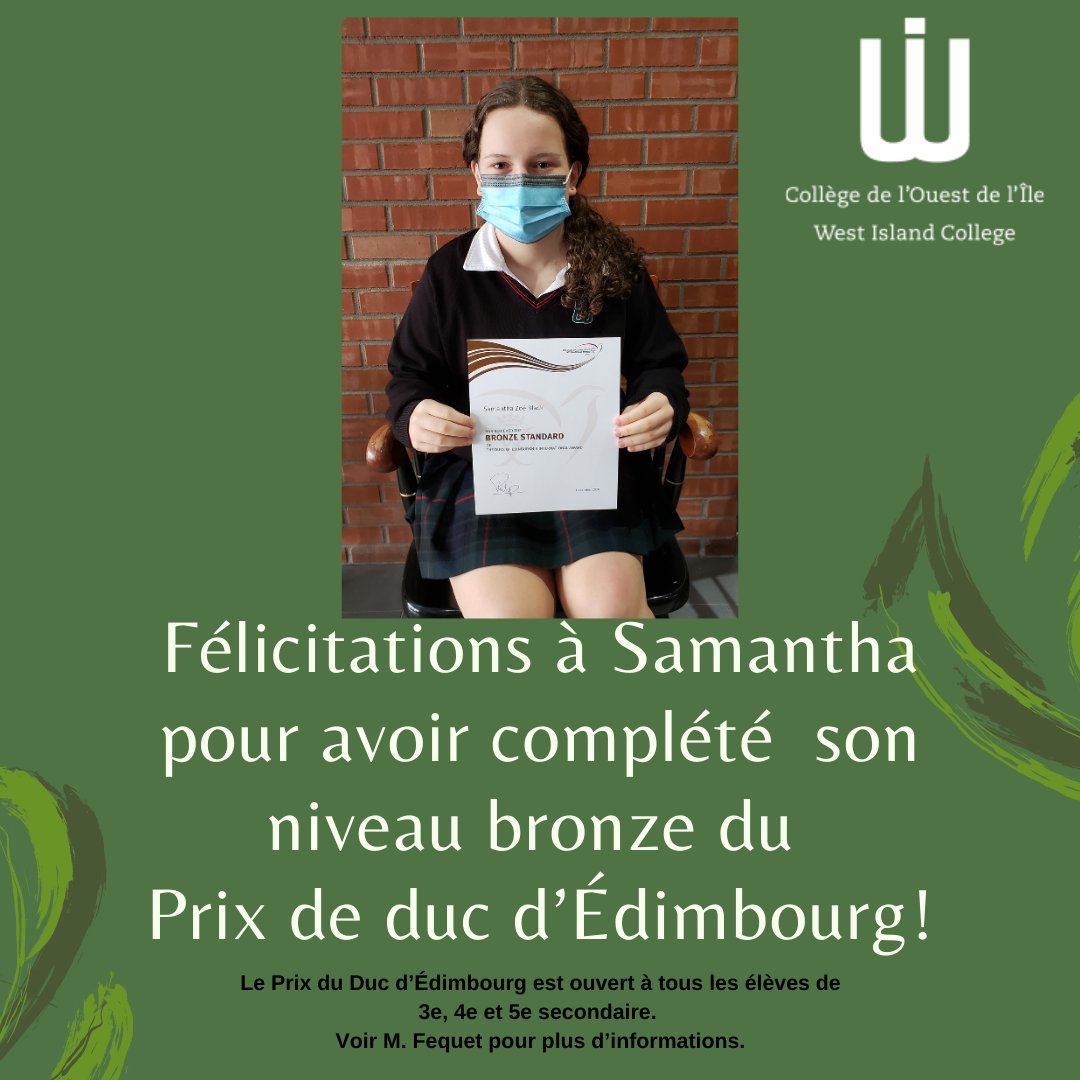 Mr_Fequet's tweet photo. Big shout out to @WICMtl's Samantha Black who has achieved her @dukeofedcanada Bronze Standard! 

Si vous êtes intéressé par ce prix, venez me voir.
#passiontopurpose
#passionenaction
#worldready https://t.co/RirJNnwJXd