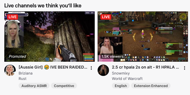 David_SocMedia's tweet photo. What's the promoted tag on a twitch stream for? I have one that's replacing the viewer count. Any ideas? Is that the new boost a stream feature? #twitch https://t.co/sstCtxvzhC