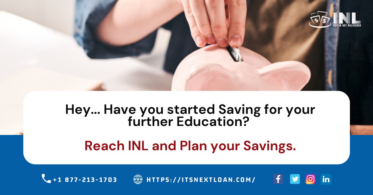 It's always great to have a plan for your or your child's further Education. But there are some things you might wanna know before you take any decision. 

Visit: itsnextloan.com
Call: +1 877-213-1703
Drop us an email: info@itsnextloan.com

#Savings #itsnextloan