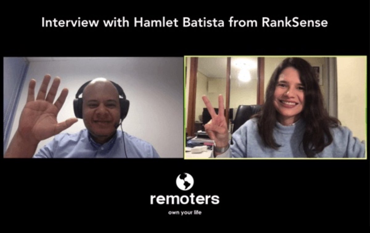 ... 2) Hamlet was also all about pushing boundaries, also in the way he managed his business, a remote/distributed organization. I interviewed him for Remoters about it, where he shared his inspiring journey as a remote founder...  https://remoters.net/interview-with-hamlet-batista-ceo-at-ranksense/