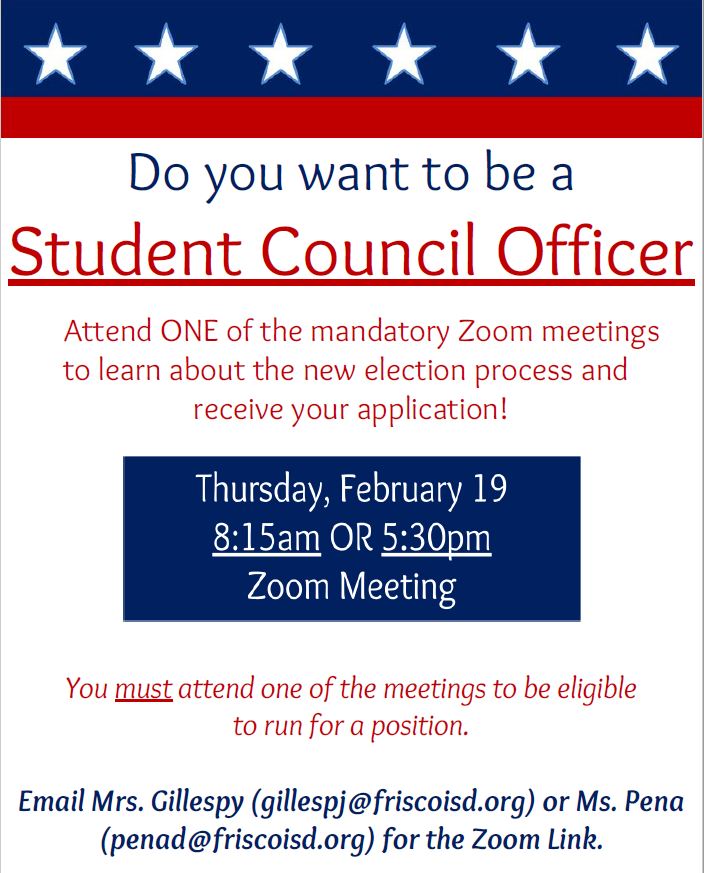 CHSTitansStuCo's tweet image. Are you interested in being a Student Council officer? Elections are next month! Make sure you attend our MANDATORY meeting to run. Email Mrs. Gillespy or Ms. Pena for the Zoom link if you are interesting in running for a 2021-2022 officer position! @Cen10titans
